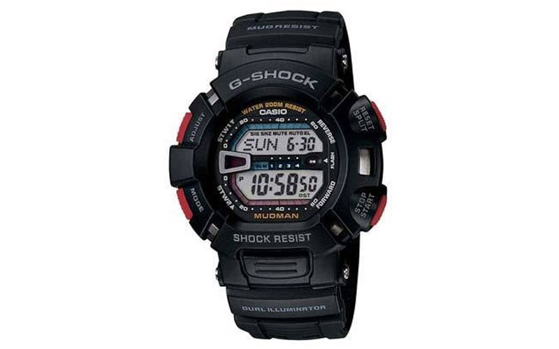 Casio G-Shock Mudman - Black With Red Accents - Low Temperature Resistant