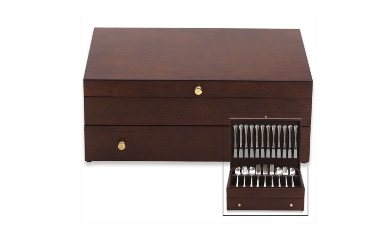 Reed & Barton Easton Mahogany Finish Flatware Chest 