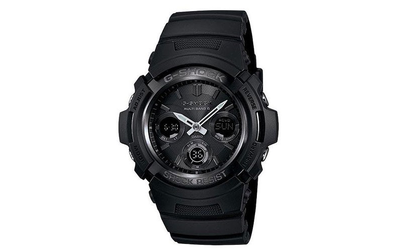 Casio Mens Solar Multi-Band Atomic 6 G-Shock - All-Black Design - Analog-Digital