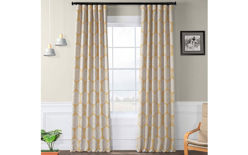 Meridian Gold Room Darkening Curtain