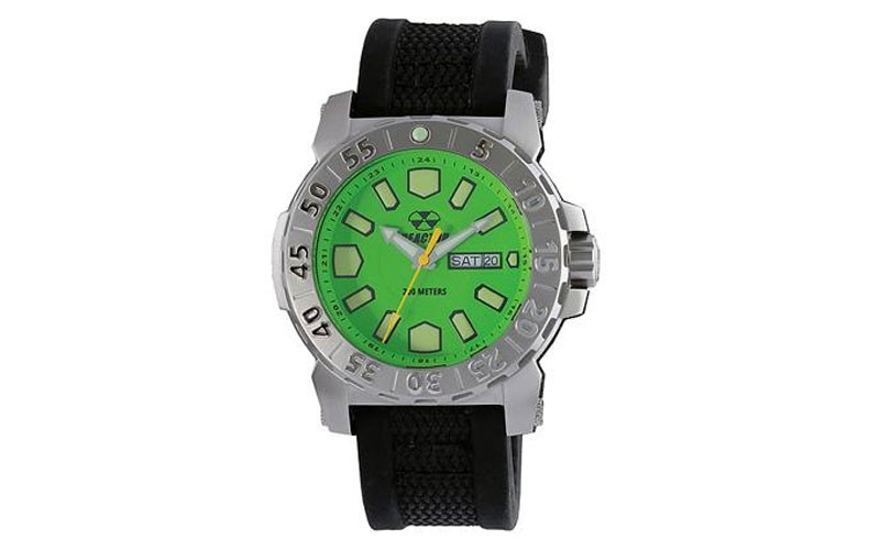 Reactor Mens Meltdown 2 - Acid Green Dial - Steel Case - Gryphon Rubber Strap