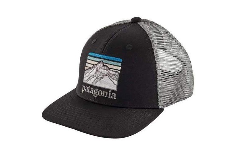Patagonia Line Logo Ridge Trucker Hat for Kids in Black