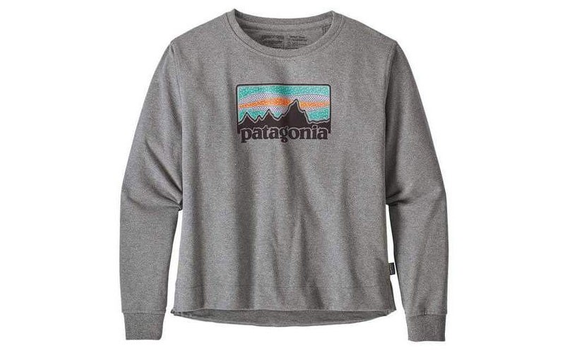 Patagonia Women’s Solar Rays ’73 Uprisal Crew Sweatshirt in Gravel Heather