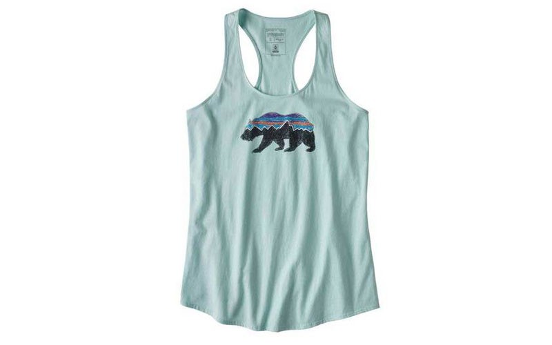 Patagonia Womens Fitz Roy Bear Organic Tank Top in Atoll Blue