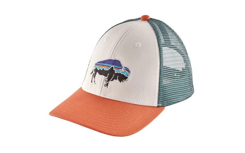 Patagonia Fitz Roy Bison LoPro Trucker Hat in White