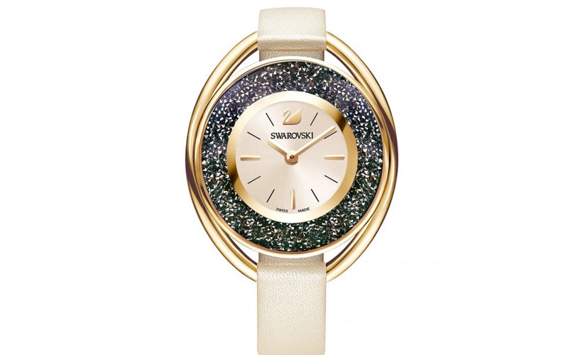 Swarovski Crystalline Hours Champagne Oval Dial Womens Watch 