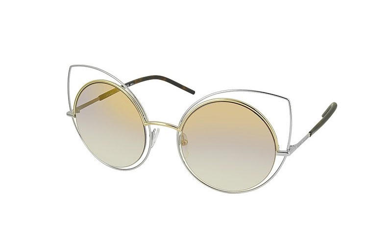 Marc Jacobs 10/S TWMFQ Gold & Silver Metal Cat Eye Womens Sunglasses