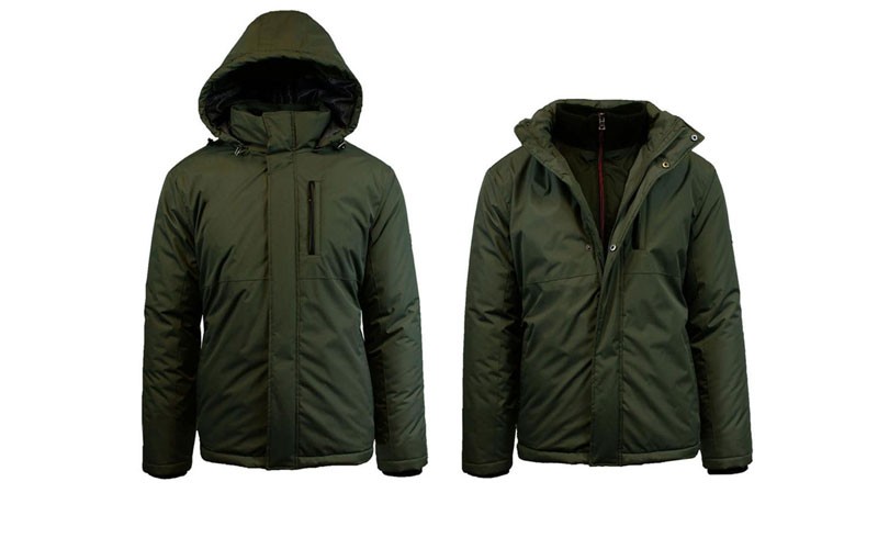 Spire By Galaxy Mens Heavyweight Jackets with Detachable Hood