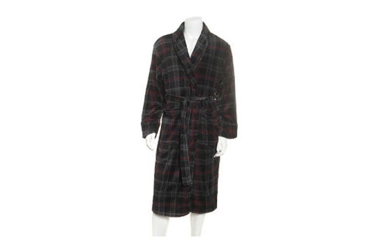 Mens Hawke & Co. Plaid Print Cozy Fleece Robe