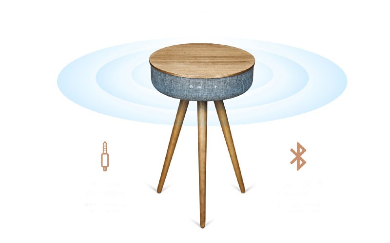 Studio Smart Table Built In 360° Bluetooth Speaker Wireless Qi Charger