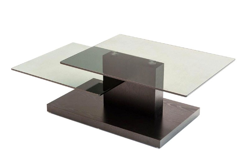 Modrest Dove Coffee Table Black Oak Glass