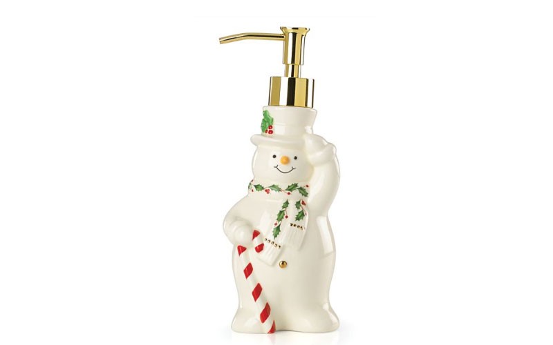 Happy Holly Days Snowman Soap Pump