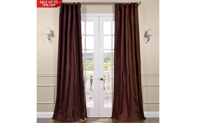 Chocolate Textured Dupioni Silk Curtain