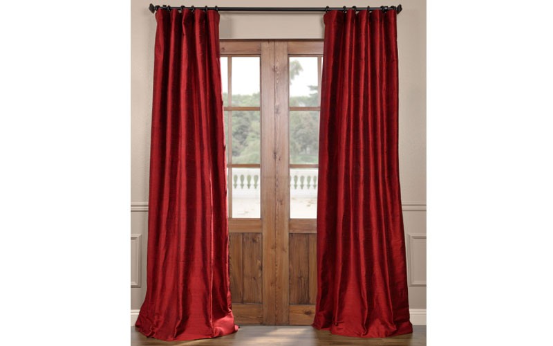 Chili Pepper Textured Dupioni Silk Curtain