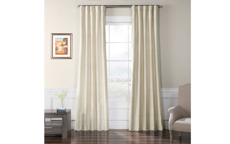  Moon Glow Textured Dupioni Silk Curtain