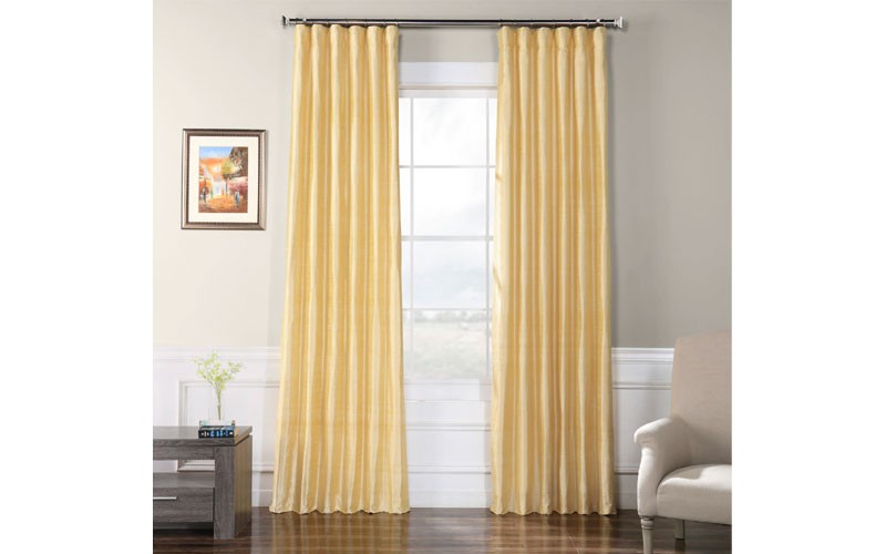 Honey Gold Textured Dupioni Silk Curtain