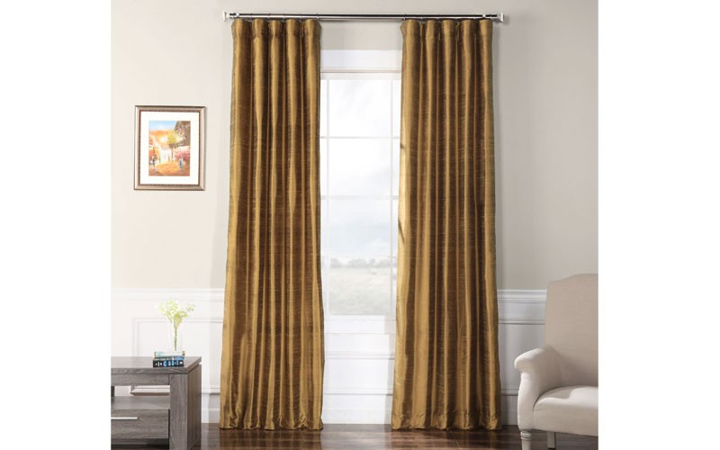 Sconce Gold Textured Dupioni Silk Curtain