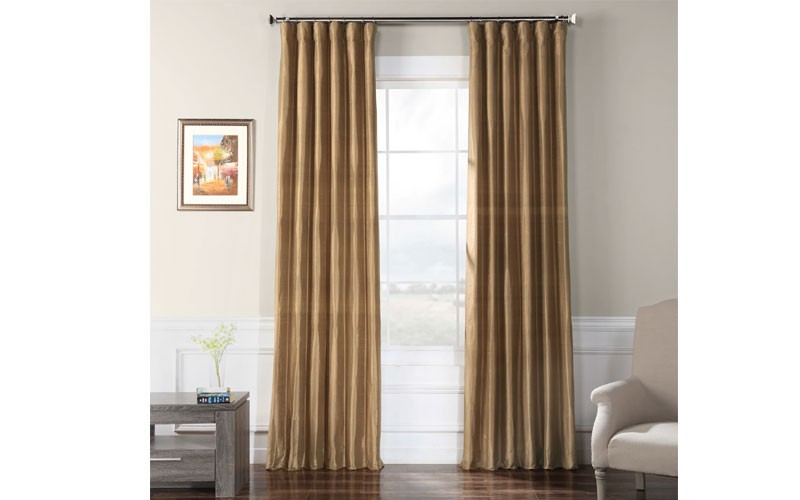 Livingstone Taupe Textured Dupioni Silk Curtain