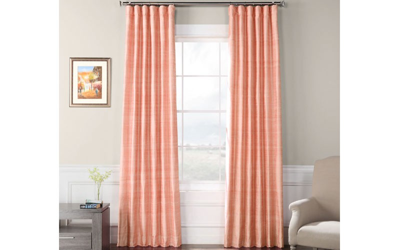 Desert Pink Textured Dupioni Silk Curtain