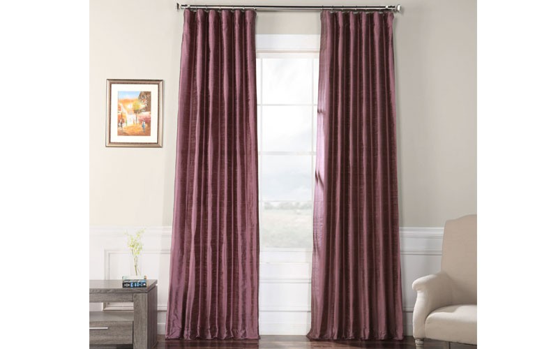 Prussian Plum Textured Dupioni Silk Curtain