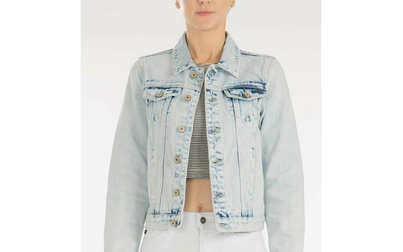 KanCan Jeans Women’s Denim Trucker Jacket in Acid Wash