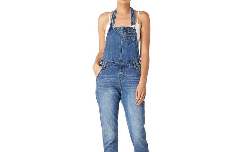 Kancan Jeans Halter Overalls For Women In Medium Wash