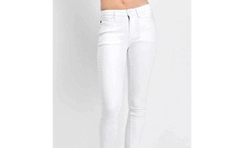 Kancan Jeans Frayed Skinny Ankle Jeans For Women In White