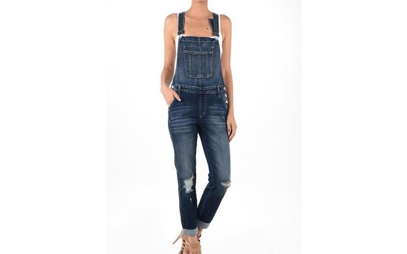 KanCan Jeans Long Overalls for Women in Dark Wash