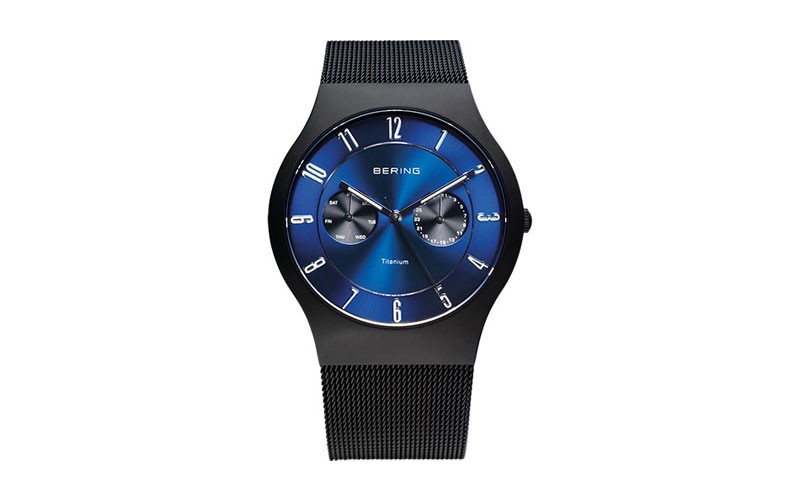 Mens Bering Blue Chronograph Watch