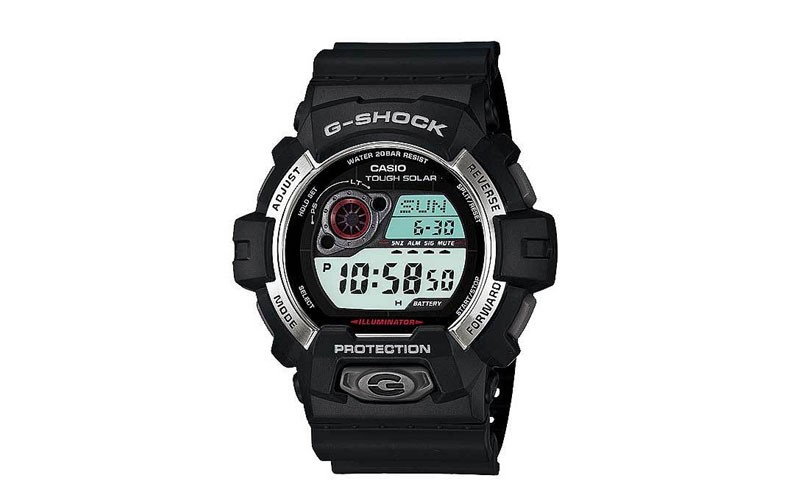 Casio Mens G-Shock XL Solar - Black Band - Digital Display - World Time - Alarm