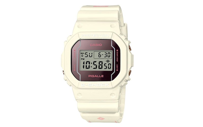 Casio G-Shock DW5600 Limited Edition Pigalle - Cream - Maroon Face - Digital