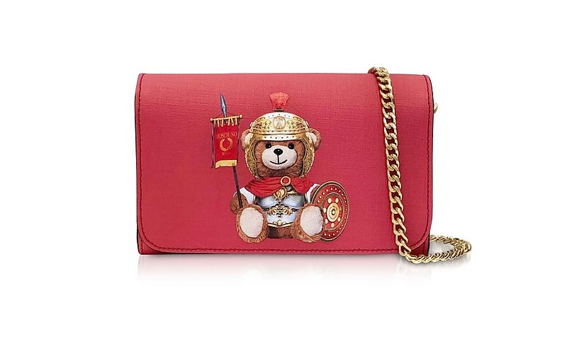 Moschino Teddy Bear Wallet Clutch w/Chain Strap