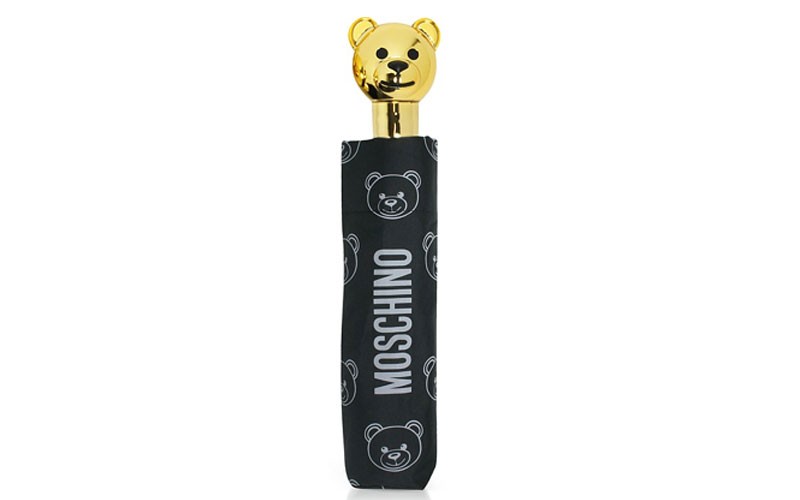 Moschino Teddy Bear Mini Umbrella w/Golden Teddy Handle