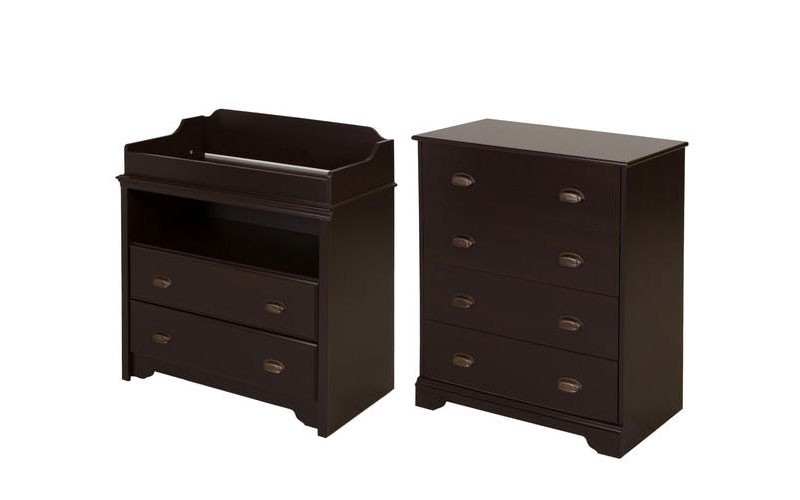 South Shore Fundy Tide Changing Table and 4-Drawer Chest Espresso
