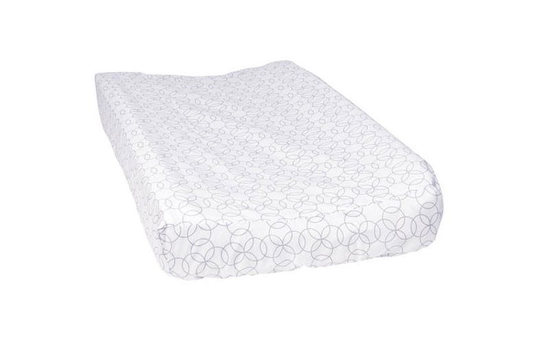 Trend Lab White and Gray Circles Changing Pad Cover