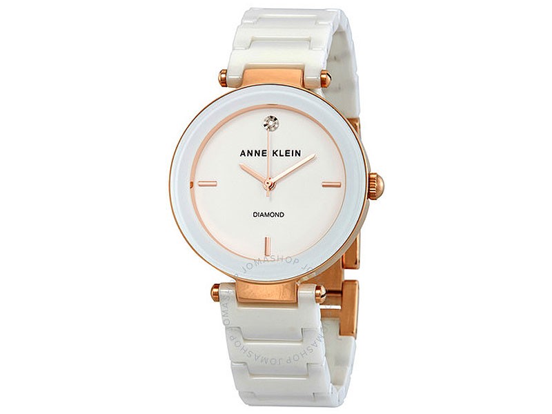 White Dial White Ceramic Ladies Watch